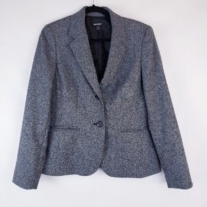 Nine West Twill Tweed Blazer Coat 2 button front